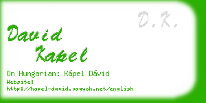 david kapel business card